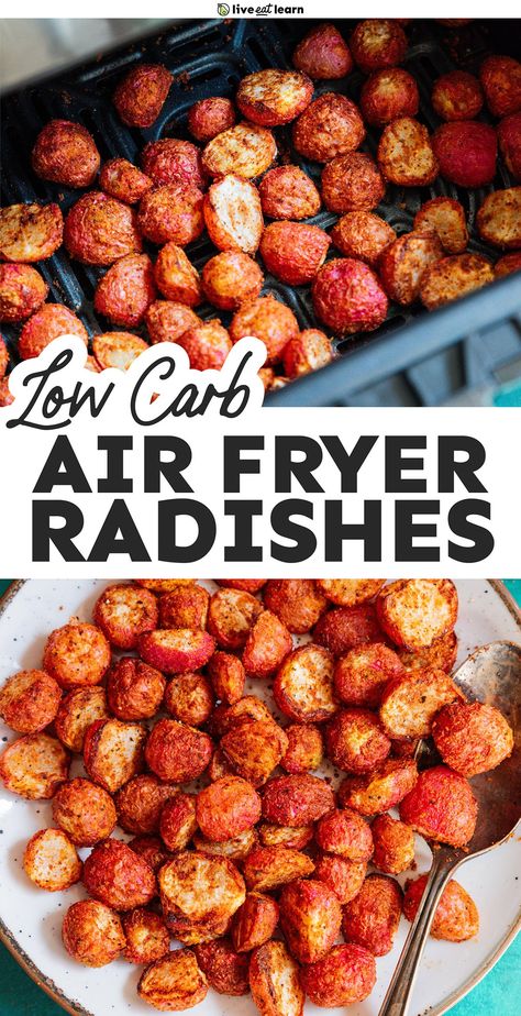 Crispy Seasoned Air Fryer Radishes Ways To Cook Radishes, Air Fry Radishes, Roasted Radishes Air Fryer, Air Fried Radishes, Radishes In Air Fryer, Radish Fries, Radish Side Dish, Cooked Radishes, Air Fryer Radishes