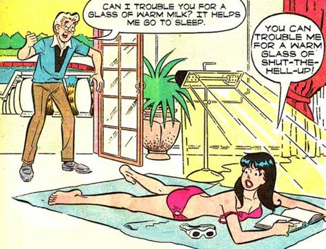 Sunbather Great Movie Quotes, Archie Comics Veronica, Archie Comics Betty, Vintage Funny Quotes, Archie Comic Books, Archie And Betty, Josie And The Pussycats, Comic Book Girl, Women Jokes