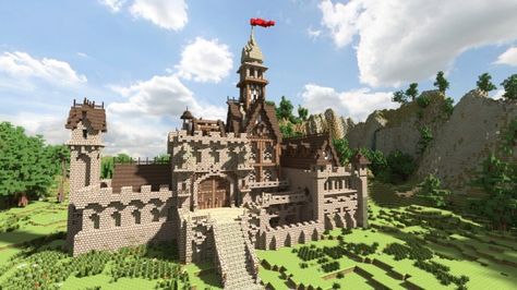 Wulhurst Keep Minecraft Project Minecraft Keep, Medieval Keep, Castle Minecraft, Minecraft Maps, Minecraft Castle, Minecraft Medieval, Cute Minecraft Houses, Minecraft City, Minecraft Plans