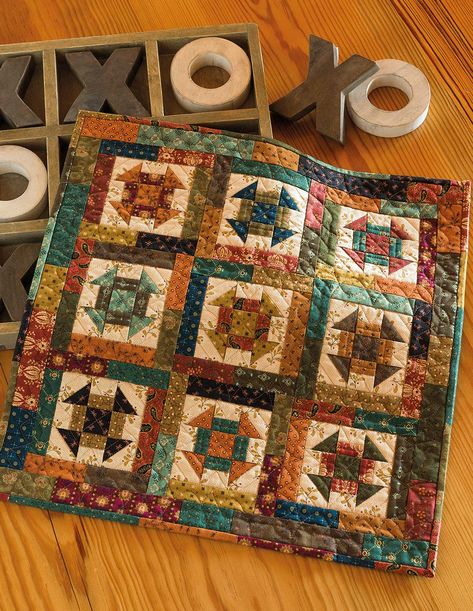 Autumn Sewing, Pumpkin Quilt, Kim Diehl Quilts, Churn Dash Quilt, Kim Diehl, Mini Quilt Patterns, Quilt Square Patterns, Table Quilts, Miniature Quilts