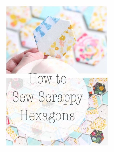 How to Sew a Scrappy Hexagon Block for Quilting – The Willow Market Epp Projects, Hexagon Projects, Hexie Projects, Hexagon Ideas, Hexagon Quilting, Hexie Quilts Patterns, Simple Sewing Tutorial, Hexagon Quilt Pattern, Hexie Quilts