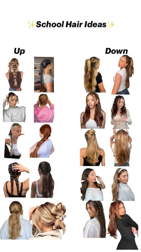 #hairstyles #hair #school New School Hairstyles, 5 Minute School Hairstyles, New Hairstyles For School, Week Hairstyles For School, Cute Fast And Easy Hairstyles For School, Pj Day At School Hairstyles, Cute Hairstyles For School Updos, Hair Inspiration School, Hair Inspired For School