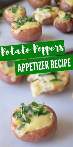 Potato Poppers, Dishes Recipe, Potato Appetizers, Recipes Potato, Poppers Recipe, Resep Diet, Appetizers Easy Finger Food, Finger Foods Easy, Baked Potatoes