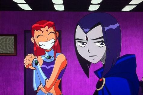 Best Friends Movie, Starfire And Raven, Two Types Of People, Duo Costumes, 2000s Cartoons, Duo Halloween Costumes, Love My Best Friend, Friend Cartoon, Purple Girls