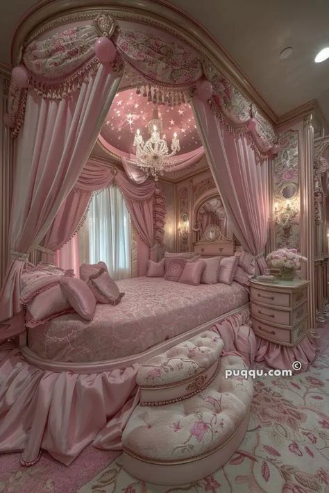 princess-bedroom-246 Pink Princess Bed, Princess Bedroom Ideas, Princess Rooms, Pink Princess Room, Princess Bedroom Decor, Starfish Sandals, Celestial Room, Fancy Bed, Princess Bedrooms