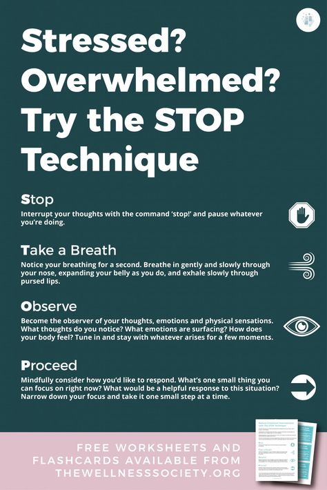 STOP technique mindfulness Stop Technique, Stop Overreacting, Coping Toolbox, Mind Connection, Mindset Hacks, Health Blogs, Personal Wellness, Printable Flash Cards, Emotional Resilience