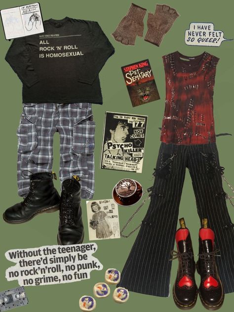 70s Punk Aesthetic Fashion, Post Punk Revival Fashion, New Wave Aesthetic Outfit, New Wave Punk Fashion, Punk Capsule Wardrobe, Punk Moodboard Fashion, New Wave Fashion Men, Post Punk Outfit, Horror Punk Aesthetic