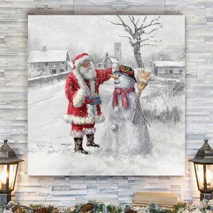 Christmas Paintings On Wood, Paintings On Wood, Christmas Sled, Winter Szenen, Halloween Vintage, Christmas Canvas, Personalised Canvas, Snowman Christmas, Santa And Reindeer