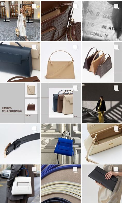 Handbag Instagram Feed, Bag Shop Instagram Feed, Bag Instagram Feed, Bags Instagram Feed, Purse Instagram Post, Instagram Grid Design, Best Instagram Feeds, Instagram Branding Design, Instagram Feed Layout