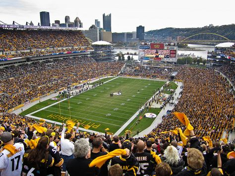 GO TO A STEELERS GAME!! (photo by M Bergman, via Flickr) Pittsburgh Steelers Stadium, Pnc Park, Heinz Field, Nfl Stadiums, Steelers Fan, Steel City, Football Stadiums, School Football, Great Restaurants