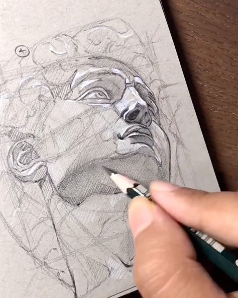 SinArty on Instagram: “Here’s my compiled study of Michelangelo’s David in 4-steps! You can watch the extended video on my youtube channel (Link in bio) 🙏 . . .…” David Michelangelo Drawing, David Painting, David Michelangelo, Michelangelo Art, Step By Step Sketches, Moonlight Art, Wait For, Drawing Anatomy, Sketches Pencil