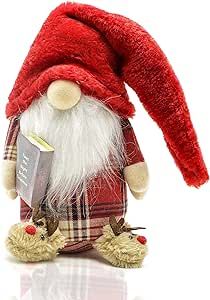 Madanar Pajama Christmas Gnome Plush Holding The Night Before Christmas Book Swedish Decor for Holiday Tiered Tray Shelf Table Nook Decorations (Christmas) Reindeer Slippers, Swedish Decor, Pallet Christmas Tree, Nordic Gnomes, Scandinavian Gnomes, Shelf Table, Night Before Christmas, Diy Gnomes, Wreaths Diy