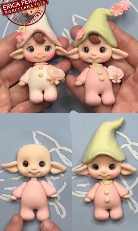 Air Dry Clay Fairy, Polymer Clay People, Clay Christmas Decorations, Clay Fairy House, Fairy Art Dolls, Polymer Clay Ornaments, Clay Fairies, Polymer Clay Sculptures, Christmas Clay