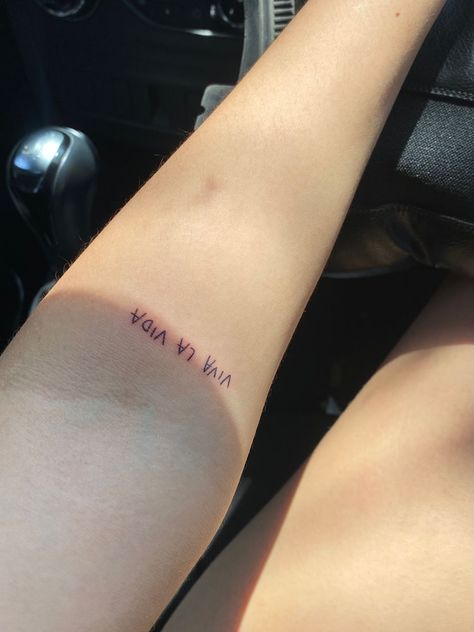 As It Was Tattoo, Viva La Vida Tattoo, Yolo Tattoos, Coldplay Tattoo, Spanish Tattoos, Short Quote Tattoos, Tatuagem Masculina Pequena, Cute Simple Tattoos, Type Tattoo