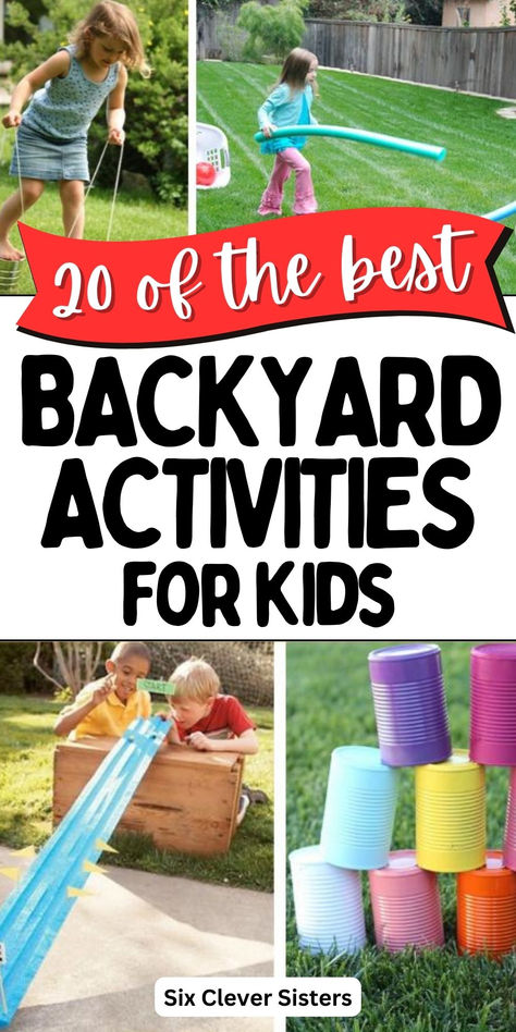 backyard activities | activities for kids | outdoor fun | kids outdoor activities | fun things to do with the kids Kids Fun Summer Activities, Summer Garden Activities For Kids, Montessori, Kids Summer Party Activities, Summer Backyard Activities For Kids, Kids Bbq Ideas, Outdoor Den Ideas, Kids Bbq Activities, Easy Summer Kids Activities