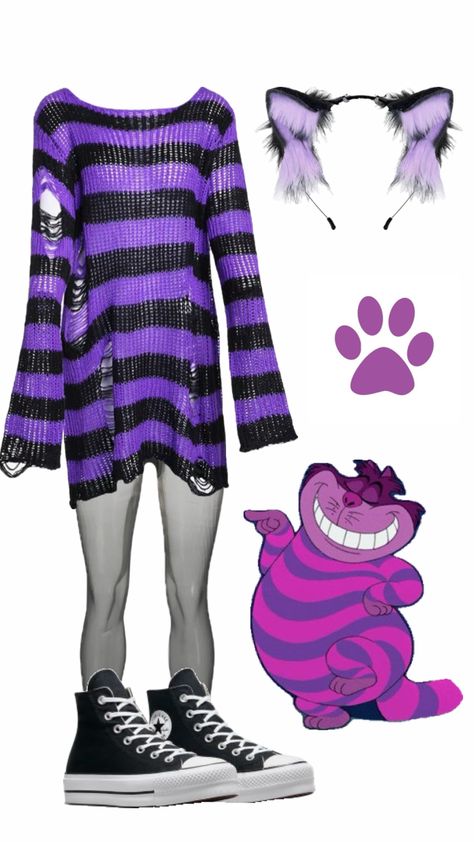 Cheshire cat costume #halloween #alice #cheshirecat #aliceinwonderland Chesire Cat Costume, Cheshire Cat Cosplay, Cat Costume Halloween, Cheshire Cat Halloween, Alice Halloween, Cheshire Cat Costume, Halloween Episodes, Alice Costume, Cat Cosplay