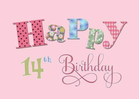 14th Happy Birthday card Happy 13th Birthday Girl, Holiday Card Sentiments, Birthday Card Template Free, Birthday Wishes Gif, Happy Birthday Ecard, Happy 15th Birthday, Happy 13th Birthday, Sister Birthday Card, Spider Monkey