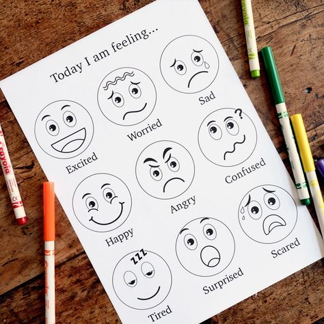 Emotion Faces Drawing, Face Emotions Drawing, Which Are You Today, Feelings And Emotions Preschool, Feelings Craft, Emotion Face, Feelings Faces, Emotions Preschool, Emotions Wheel