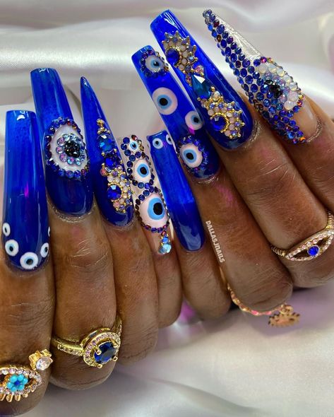 🌸DALLASJNAILS🌸 on Instagram: “KEEP THAT TOXIC ENERGY AWAY FROM HERE🧿🧿🧿🧿🧿🧿🧿🧿🧿🧿🧿🧿🧿🧿🧿🧿🧿🧿🧿that blue jelly hit different tho 😍 SWIPE ➡️➡️ - ‭ #miaminailtech #dallasjnails…” Evil Eye Nail Design, Eye Nail Design, Evil Eye Nail, J Nails, Evil Eye Nails, Eye Nail Art, Witchy Nails, Miami Nails, Hit Different