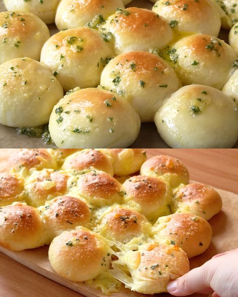 Stuffed Mozzarella Garlic Bread - Greenku Recipes Mozzarella Bread Balls, Stuffed Garlic Bread Recipe, Soft Fluffy Bread, Bread Balls, Quick Rolls, Rolls Homemade, Garlic Rolls, Fluffy Bread, Garlic Cheese Bread