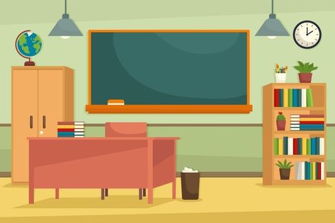 Empty school class conference background | Free Vector #Freepik #freevector #background #school #room #chalkboard School Background Design, Classroom Set Up, Background Class, Big Chalkboard, Big Classroom, Class Background, Papan Tulis Kapur, Hallway Interior, Background School