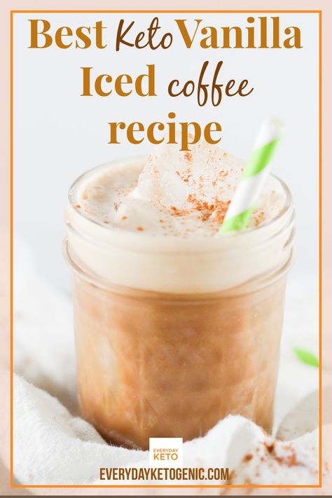 Start your morning off with this delicious Keto Iced Coffee Recipe. It’s a lot easier than you realize and it’s great for using leftover coffee. Vanilla, heavy cream, and brewed coffee come together to create the perfect keto beverage. Keto Iced Coffee Recipe, Sugar Free Iced Coffee, Keto Iced Coffee, Vanilla Iced Coffee Recipe, Leftover Coffee, Cappuccino Recipe, Vanilla Iced Coffee, Keto Coffee Recipe, Iced Cappuccino