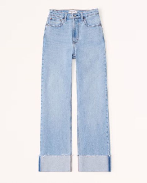 High Rise 90s Relaxed Jean | Abercrombie & Fitch (US) Light Wash Jeans Outfit, High Rise 90s Relaxed Jean, W Pictures, Types Of Aesthetics, Abercrombie Jeans, Jean Trends, Relaxed Jeans, Cute Jeans, Light Wash Jeans