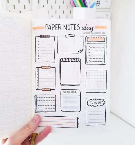 Hi friends! 🙆 Here's more paper note ideas. I am trying to fill out those empty pages in my Leuchtturm. I still have two blank pages left… Buku Diy, Bullet Journal Titles, Bullet Journal Headers, Note Ideas, Bullet Journal 2020, Paper Notes, Bullet Journal Font, Bullet Journal Banner, Bullet Journal Notes