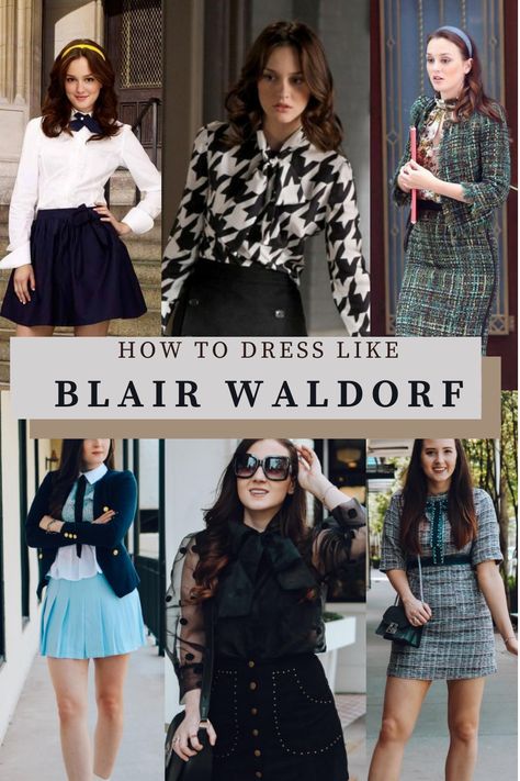 All Blair Waldorf Outfits, Blair Waldorf 2023, Casual Blair Waldorf Outfits, Blair Waldorf College Outfit, Blair Waldorf University, Summer Blair Waldorf Outfit, Blair Waldorf Capsule Wardrobe, Dress Like Blair Waldorf, Blair Waldorf Work Outfits