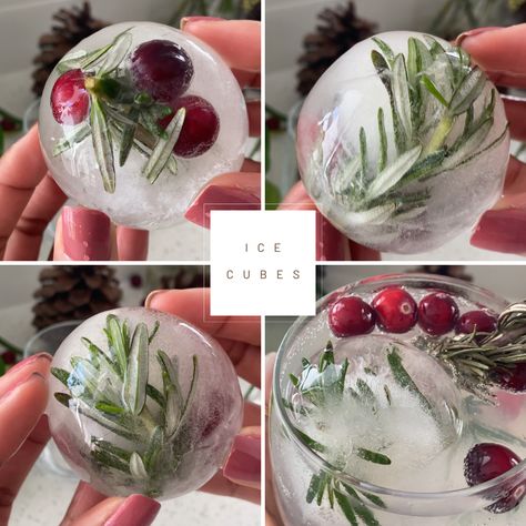 Natal, Nature, Christmas Ice Balls, Rosemary Ice Cubes, Christmas Ice Cubes, Fancy Ice Cubes, Fancy Ice, Round Ice Cubes, Sphere Ice