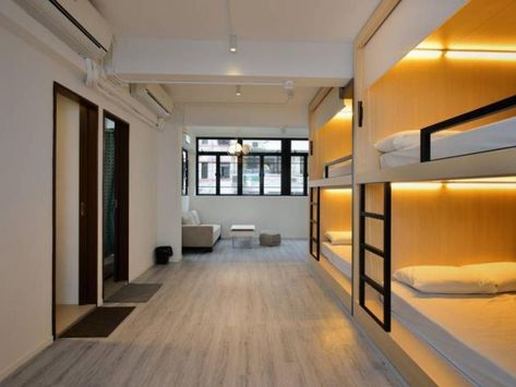 What is a Hostel? 5- Peanuts or Pretzels-hostel recommendations Dormitory Room, Hostels Design, School Building Design, Hostel Room, Dorm Design, Boarding House, House Construction Plan, Minimal House Design, Student Accommodation