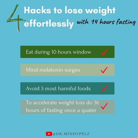 1.Eating in a 10 hour window, and fast for the other 14 hours 2.Minding the melatonin surges. The absolute worse time to eat is when melatonin is high, which is 2-3 hours before you go to bed. 3.Avoid the 3 most harmful foods – bad oils, refined flours and sugar, and toxic food on a daily basis 4.If you want to accelerate weight loss once a quarter do a 36 hour fast. This hormetic stress will improve your ability to burn fat. 36 Hour Fast, Go To Bed, Time To Eat, Burn Fat, Bad Timing, Fat Burning, Belly Fat, Revenge, Health And Wellness