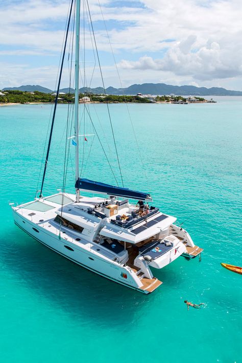 Sailing In The Carribean, Cheap Caribbean Vacations, Summer Yacht, Yacht Aesthetic, Sailing Theme, Luxury Yacht Interior, Best Yachts, Catamaran Yacht, Sailboat Living