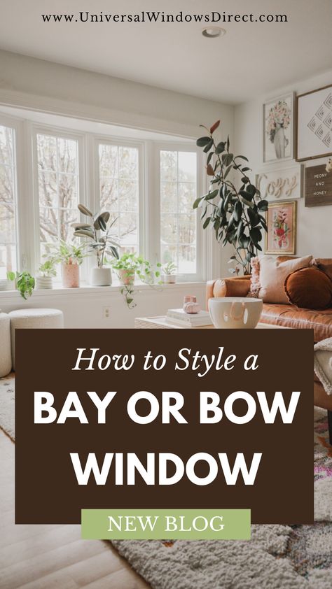 Bay and Bow Windows can increase the value of your home DRAMATICALLY. But how can you use your bay/bow window to be functional and beautiful? We have the perfect blog for you! Check it out here! Home Remodeling Ideas | Bay Window Seat Design | Bay Windows | Home Interior Designs What To Do With Bay Window In Kitchen, Bowed Window Ideas, Decorating Bay Windows Living Room, Decorating A Bay Window In Living Room, How To Decorate Bay Window Living Room, Curtains For Bow Window In Living Room, Bow Windows Ideas, Farmhouse Bay Window Ideas, Bow Window Salon