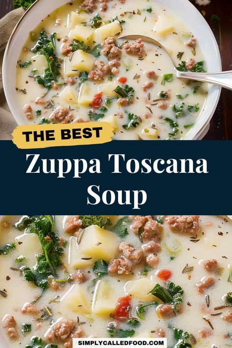 Zuppa Toscana Soup Recipe Best Zuppa Toscana Soup Recipe, Authentic Zuppa Toscana Soup, Zuppa Toscana Crockpot, Zuppa Toscana Soup Instant Pot, Best Zuppa Toscana Soup, Sopa Toscana, Best Homemade Soup, Soup In A Crock Pot, Kale And Potatoes