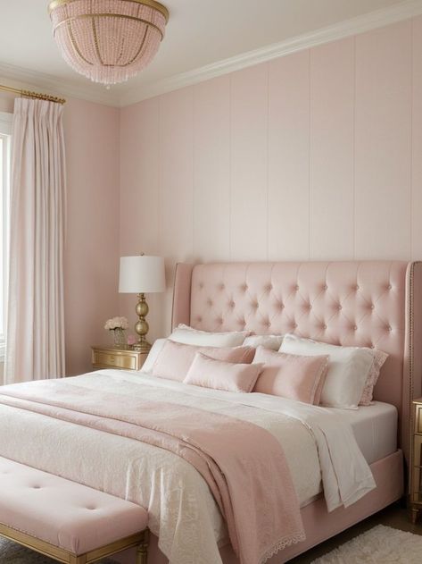 Light Pink And White Bedroom, Pink And White Bedroom Aesthetic, Pink White Bedroom, Pink Bedroom Accessories, Light Pink Rooms, Light Pink Bedrooms, Blush Pink Bedroom, Blush Pink Wall Art, Pink Bedroom Walls