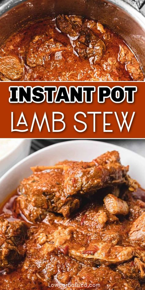 African Lamb Stew, Goat Stew Recipe, Slow Cooker Stew Recipes, Low Carb Instant Pot Recipes, Lamb Stew Recipes, Instant Pot Recipe, Lamb Curry, Lamb Stew, Supper Recipes