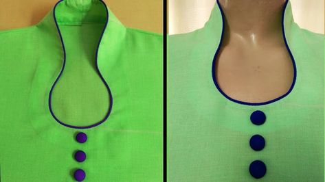 Neck Design For Blouse, Collar Kurti Design, Kurti Neck Design, Collar Kurti, Chudi Neck Designs, Chudidhar Neck Designs, Salwar Neck Designs, Churidar Neck Designs, Churidar Designs