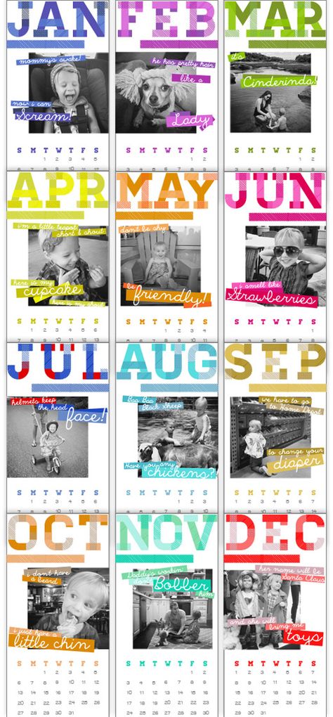 Homemade Calendar, Funny Calendars, Personalised Calendar, Personal Calendar, Young House, Young House Love, Family Calendar, Annual Calendar, Diy Calendar