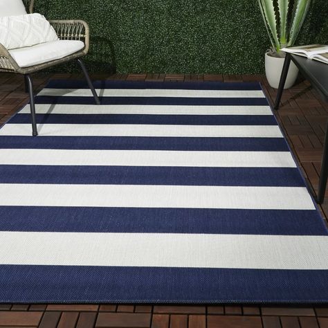 Coastal Farmhouse Style, Small Entryway, Coastal Farmhouse, Modern Transitional, Blue Colour Palette, Striped Rug, Outdoor Area Rug, Indoor Outdoor Area Rugs, Outdoor Area Rugs