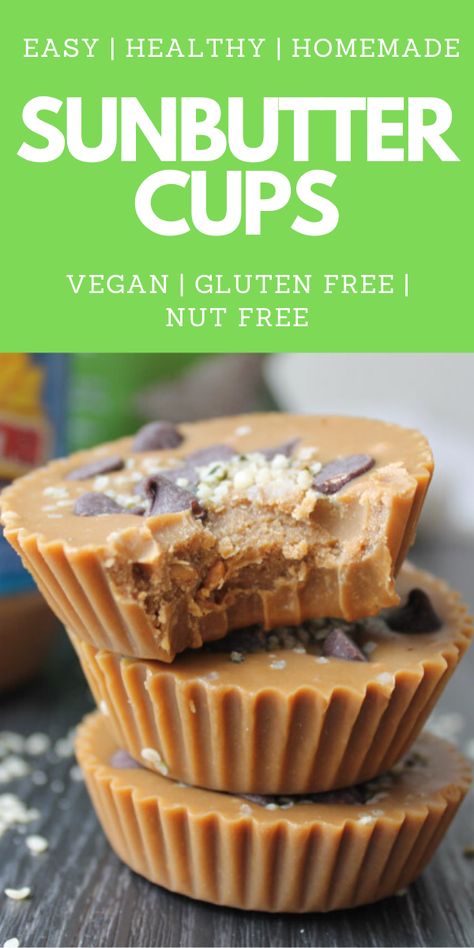 Sunflower Butter Recipes, Sunbutter Cups, Sunbutter Recipes, Chocolate Covered Banana Bites, Sun Butter, Nut Free Desserts, Strawberry Oatmeal Bars, Sunflower Butter, Postre Keto