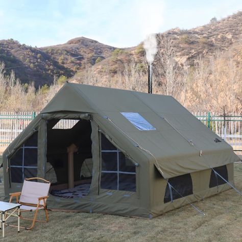 Sport Tent Inflatable Tent with Pump,Family Tent for 4-6 Persons with Stove Jack Hole,4 Season 3000mm Waterproof Windproof Large Air Tent Pop-Up Tents,Quick to Set up Blow Up Tent, Sports Tent, 6 Person Tent, 4 Season Tent, Inflatable Tent, Air Tent, Large Tent, Waterproof Tent, Tent Pegs