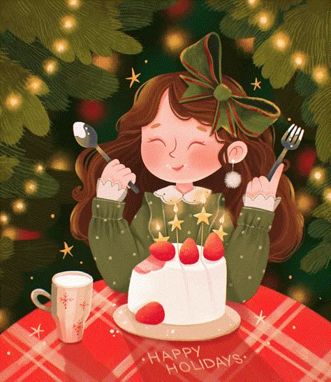 Illustrations (autumn/winter) on Behance Illustration Art Kids, Winter Illustration, Illustration Procreate, Book Illustration Art, Christmas Feeling, Christmas Drawing, Christmas Illustration, Girls Cartoon Art, Christmas Theme