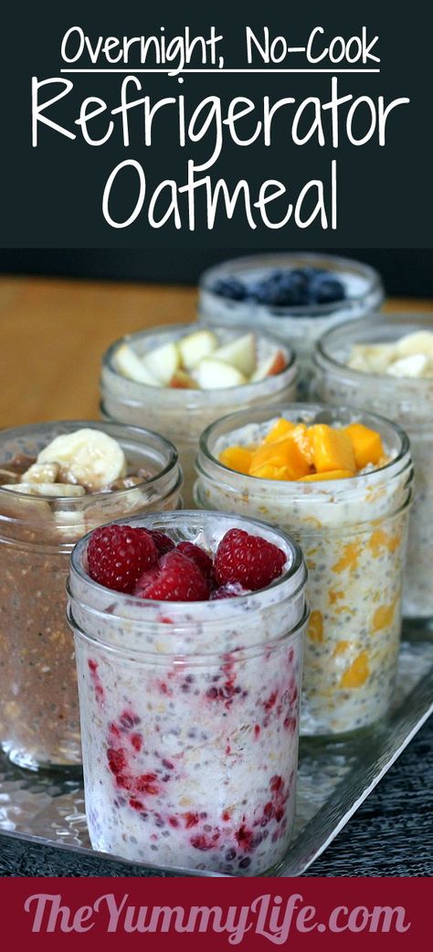 Overnight Oatmeal, Oatmeal Meals, Refrigerator Oatmeal, Menu Sarapan Sehat, Jar Meals, Resep Smoothie, Resep Diet, Grab And Go Breakfast, Makanan Diet