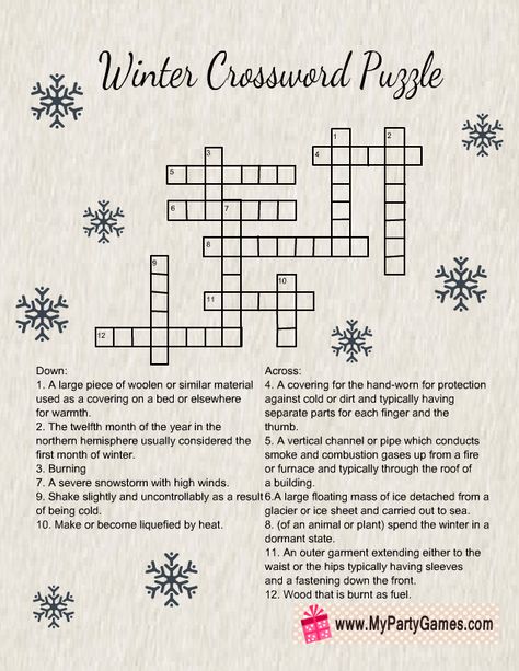 Free Printable Winter Crossword Puzzles Christmas Crossword Free Printable, Winter Puzzles Free Printable, Christmas Crossword Puzzles For Adults, Christmas Crosswords Free Printable, Winter Crossword Puzzle Free Printable, Holiday Crossword Puzzle Free Printable, Winter Crossword, Crossword Puzzles Printable, Christmas Crosswords