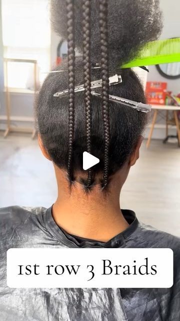 Hair Length Chart Braids, 10 Braids Hairstyles Black, Blind Braids, Braid Patterns For Box Braids, How To Braid Goddess Braids, How Many Braids In Each Row, Starting Box Braids, Box Braids Parts Pattern, How To Braid Faster