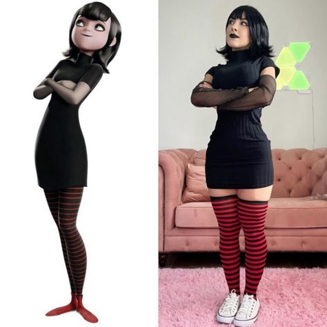 Mavis Dracula Cosplay, Goth Mavis, Mavis Halloween Costume, Goth Halloween Costume Ideas, Mavis Costume, Mavis Cosplay, Black Hair Halloween Costumes, Vanellope Cosplay, 2022 Costumes