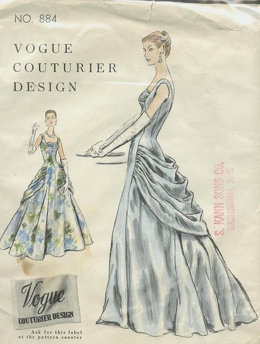 Vintage Fashion Sketches, Seni Pastel, Vintage Vogue Sewing Patterns, Patron Vintage, Vogue Vintage, Vintage Dress Patterns, Vogue Sewing, Vogue Sewing Patterns, Motif Vintage