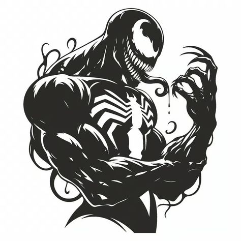 Venom Svg Free, Venom Silhouette, Avengers Silhouette, Venom Symbol, Venom Sticker, Venom Svg, Venom Drawing, Venom Pictures, Venom Tattoo