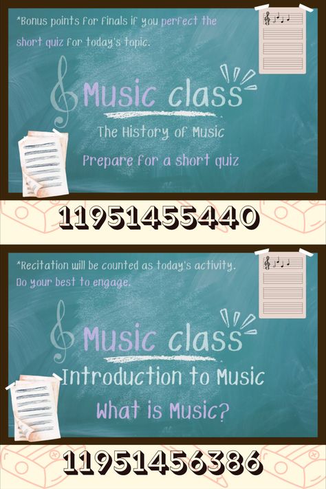 Add more subjects to your bloxburg school rps using these whiteboard and chalk board decals! New subjects: french class, music class, and drama class! WANT MORE TO MATCH? I have more whiteboard and chalkboard decals, check out my profile I made sections for it under the board "Bloxburg Decals" #roblox #bloxburg #bloxburgdecals #decals #bloxburgschoolboard #bloxburgschool #bloxburgwhiteboard #bloxburgchalkboard #bloxburgmusicclass #bloxburgfrenchclass #bloxburgdramaclass Roblox Chalkboard Decal, Bloxburg School Layouts 2 Story Big, What To Add To Your Bloxburg Town, Bloxburg School Floor Plans, Blocksburg School Decals, Math Class Bloxburg Decal, Bloxburg School Chalkboard Decals, Bloxburg Decals For School, Bloxburg Chalkboard Decal Codes